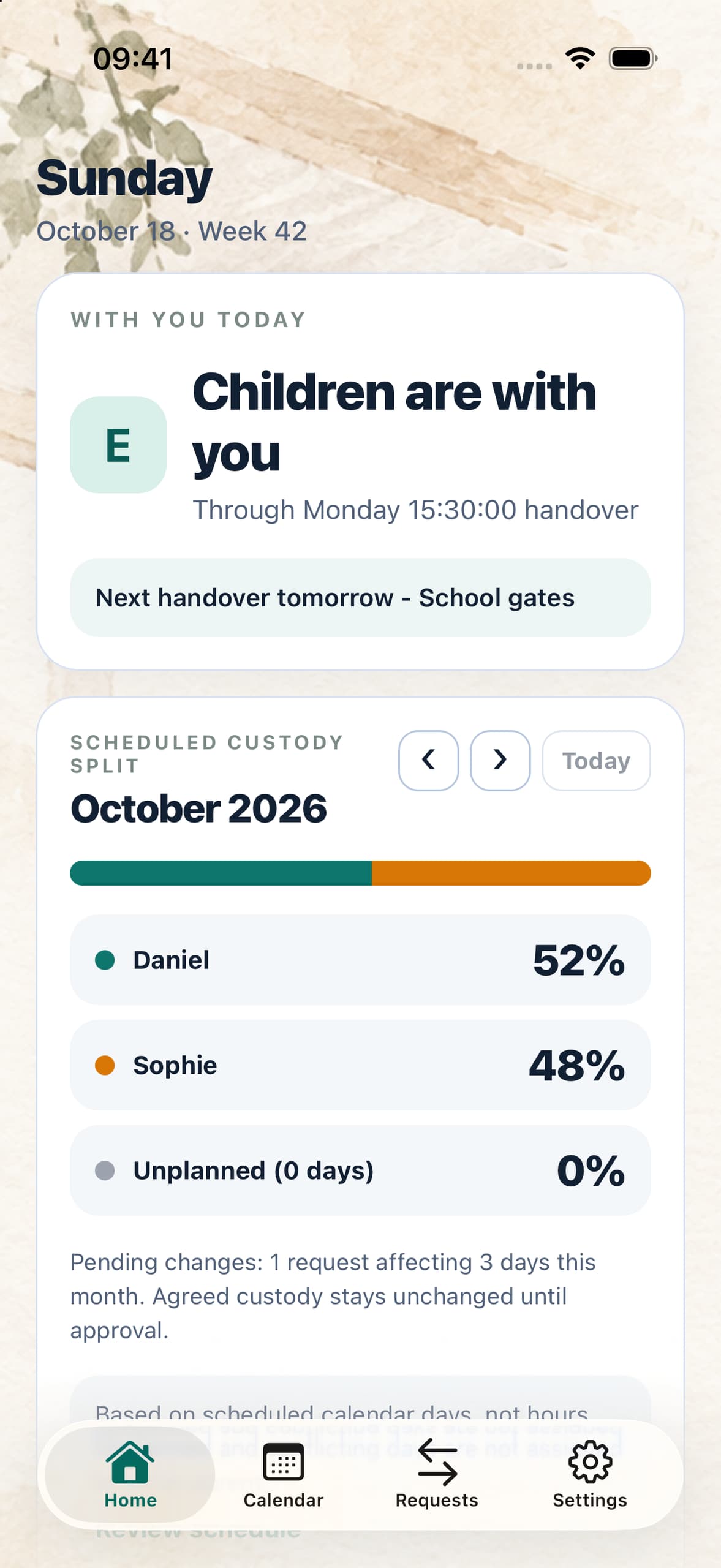 Evnground iPhone app showing pending and declined schedule requests, from its App Store screenshots